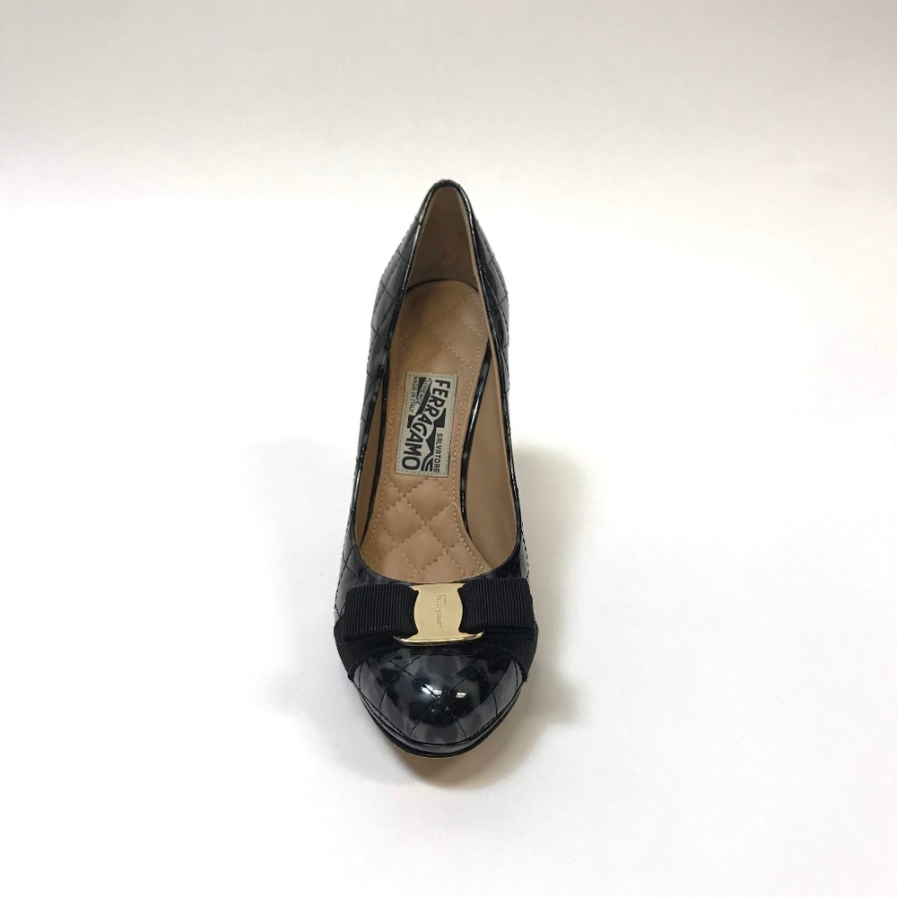 Salvatore Ferragamo TINA Q Leather Pumps Size 8.5